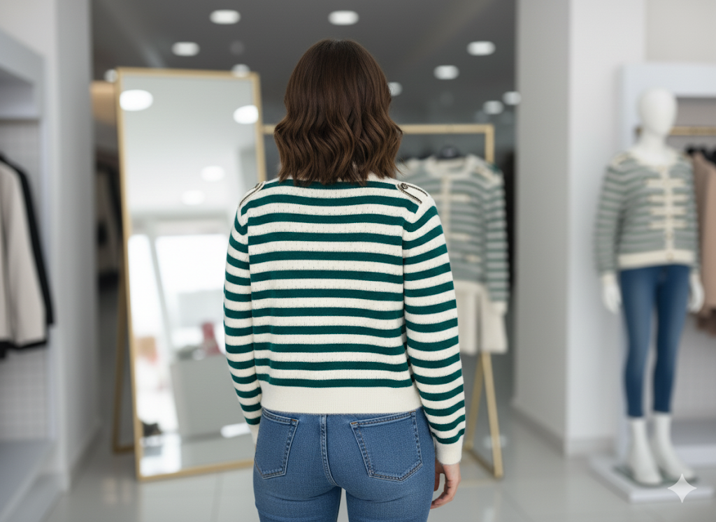 Çizgili Yumoş Triko Hırka