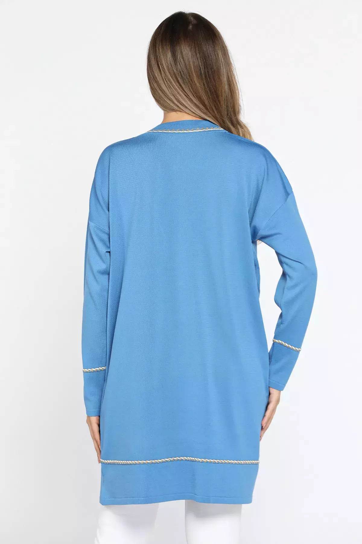 Cepli Düğme Detaylı Tesettür Triko Hırka