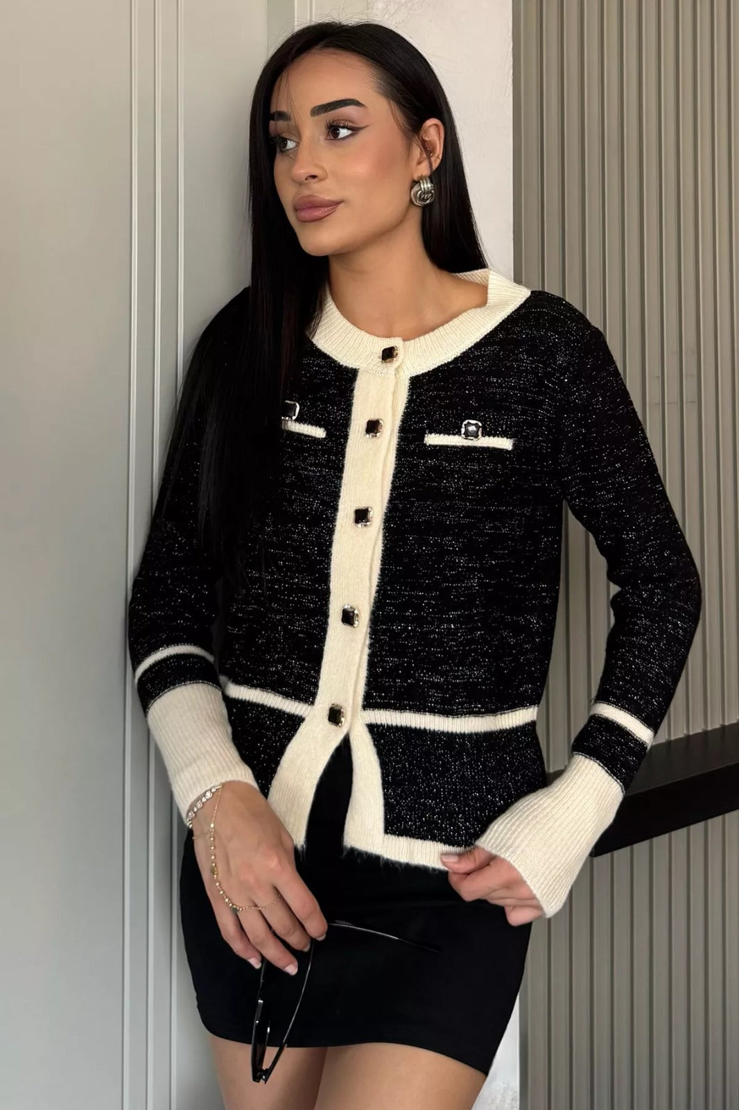 Sahte Cepli Triko Hırka