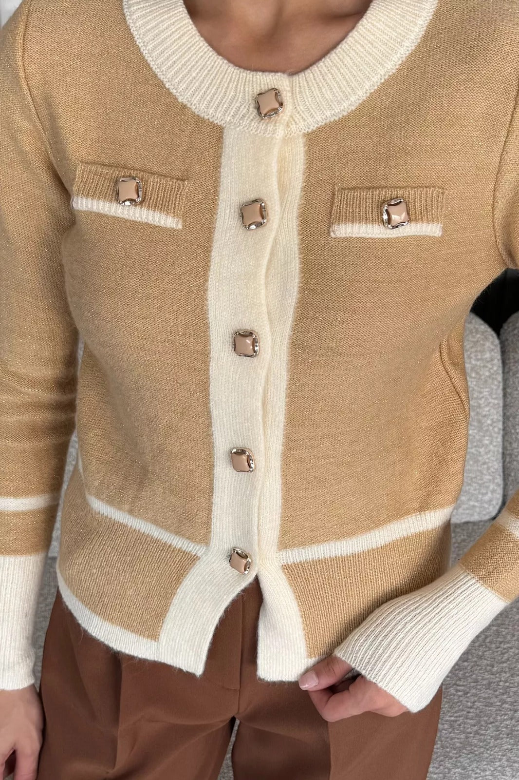 Sahte Cepli Triko Hırka