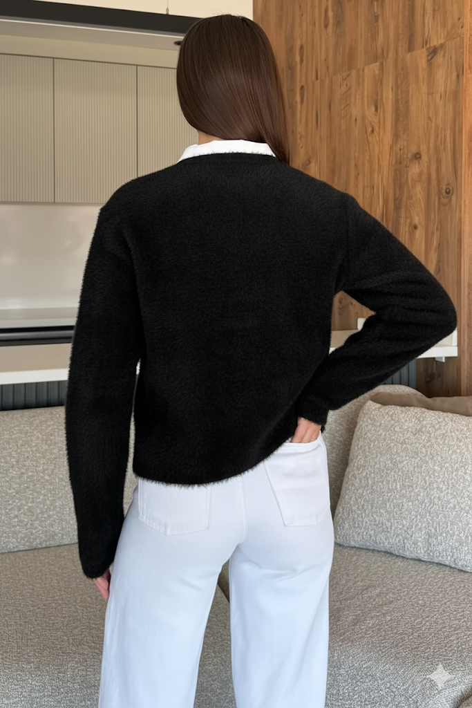 Yumoş İplik Kadın Sakallı Triko Ceket