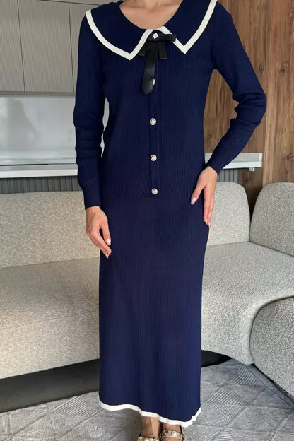 Bebe Yaka Hırka Görünümlü Bluz Etek Triko İkili Takım