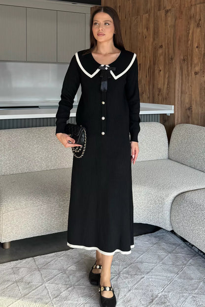 Bebe Yaka Hırka Görünümlü Bluz Etek Triko İkili Takım