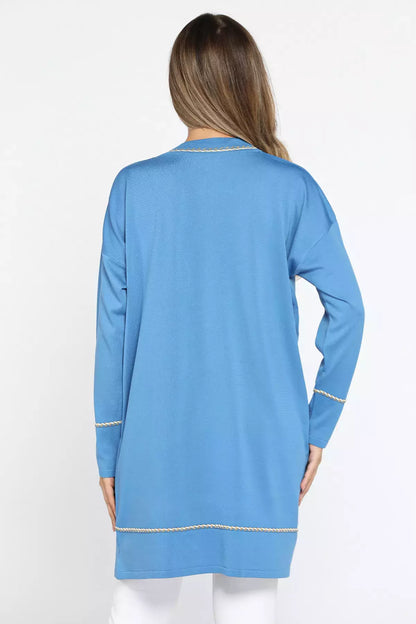 Cepli Düğme Detaylı Tesettür Triko Hırka