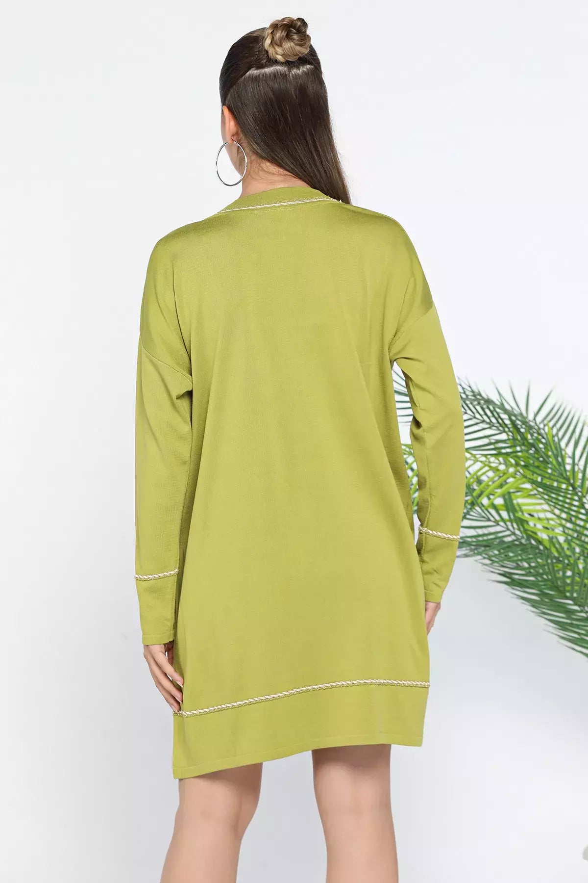 Cepli Düğme Detaylı Tesettür Triko Hırka