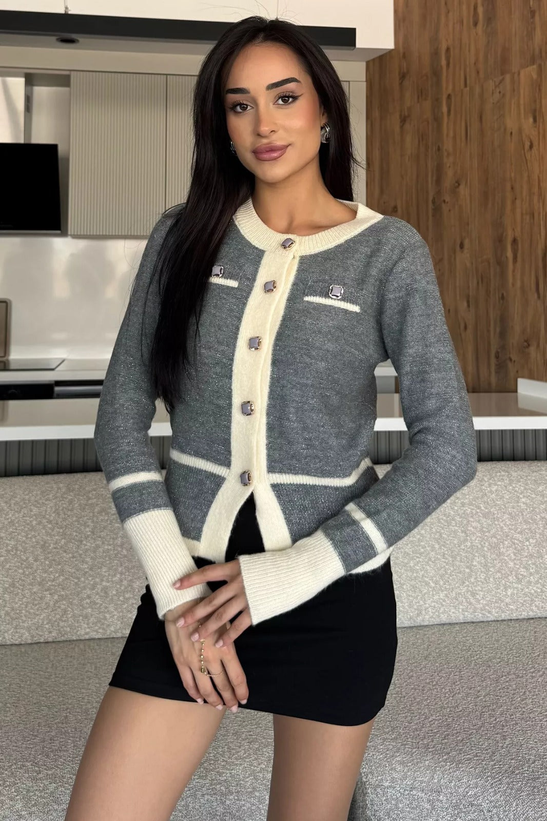 Sahte Cepli Triko Hırka