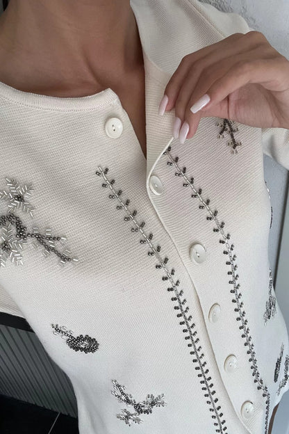 Taşlı Triko Hırka