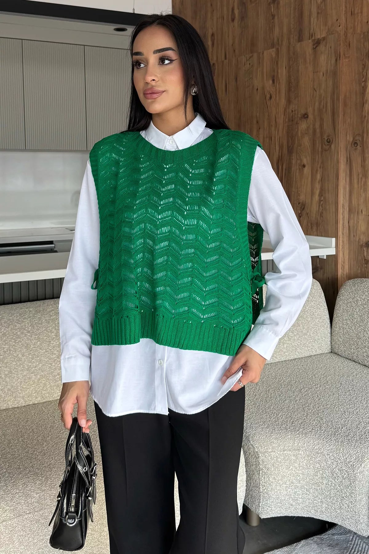 Gömlek Kombinli Triko Süveter