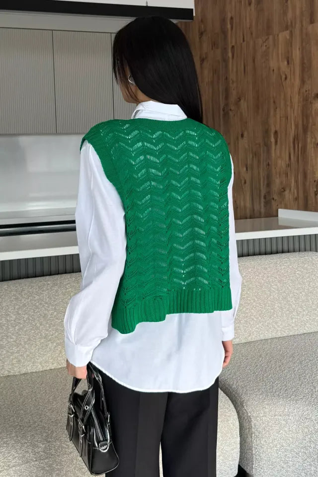 Gömlek Kombinli Triko Süveter