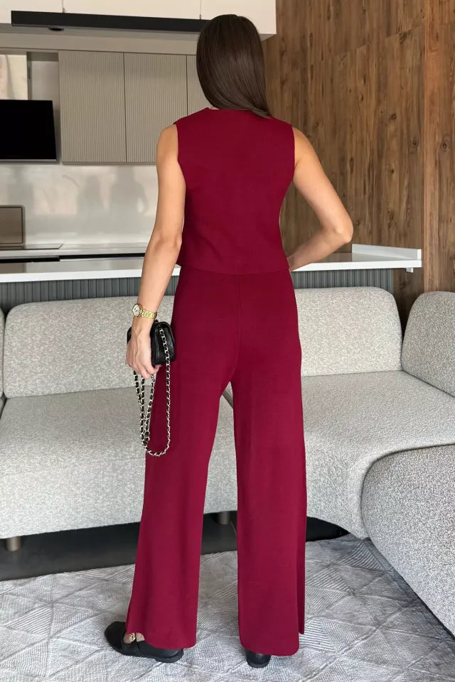 Gömlek Yaka Yelek Pantolon Triko İkili Takım