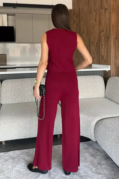 Gömlek Yaka Yelek Pantolon Triko İkili Takım