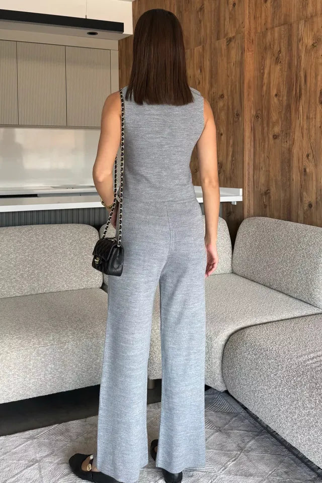 Gömlek Yaka Yelek Pantolon Triko İkili Takım