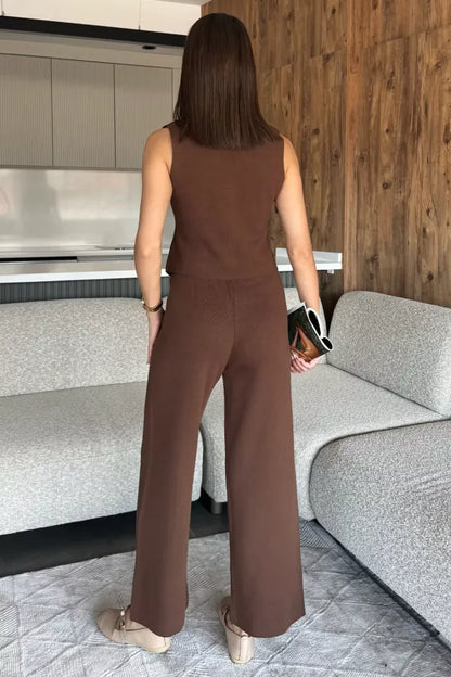 Gömlek Yaka Yelek Pantolon Triko İkili Takım