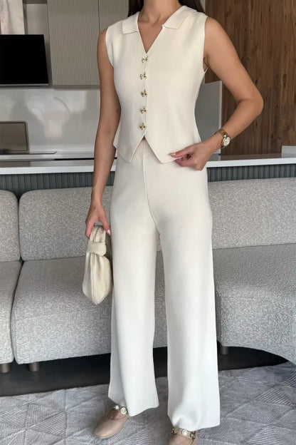 Gömlek Yaka Yelek Pantolon Triko İkili Takım