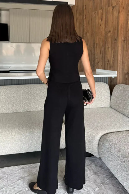 Gömlek Yaka Yelek Pantolon Triko İkili Takım