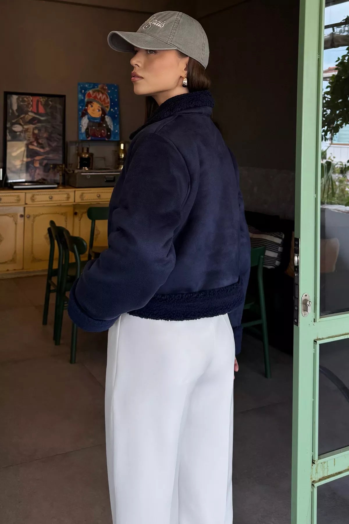 İçi Peluşlu Kadın Nubuk Mont