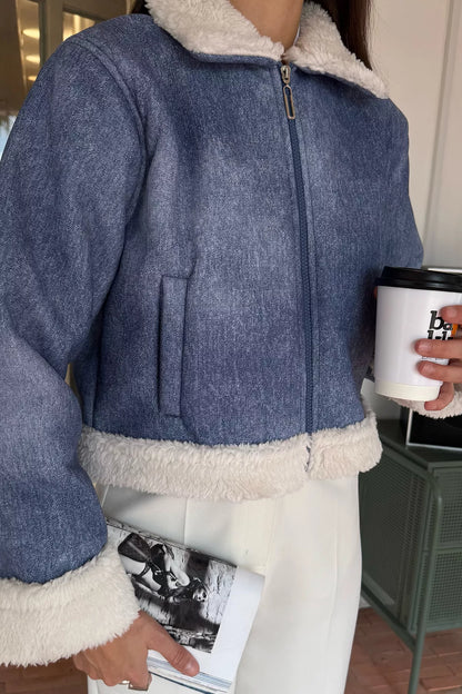 İçi Peluşlu Kadın Nubuk Mont