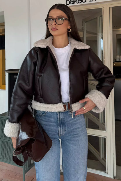 İçi Peluşlu Kadın Nubuk Mont