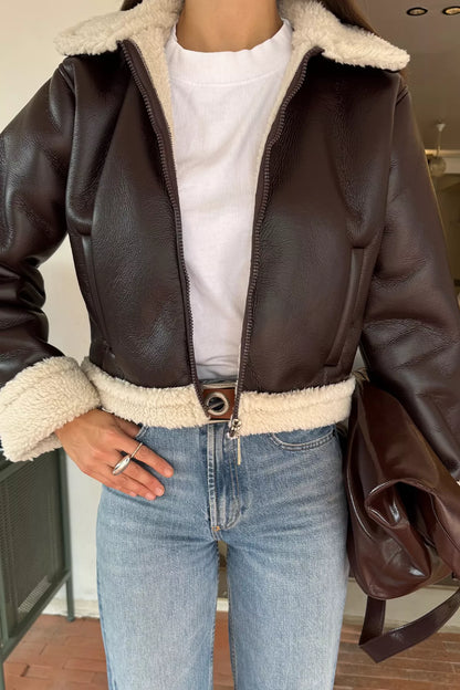 İçi Peluşlu Kadın Nubuk Mont