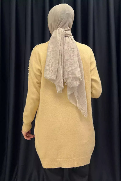 İnci Detaylı Tesettür Triko Hırka