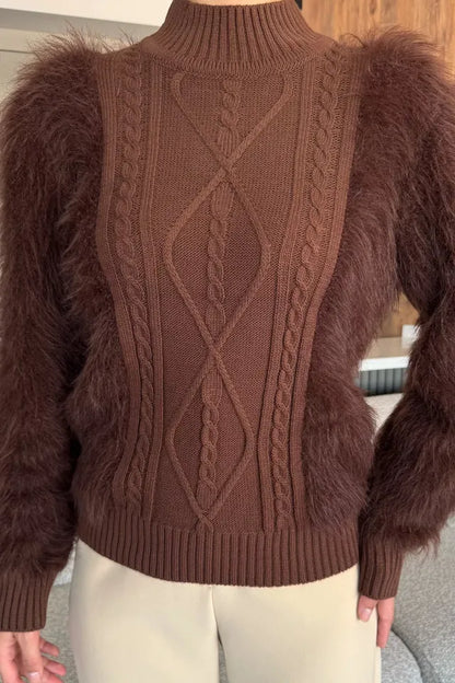 Balıkçı Yaka Sakallı Triko Kazak