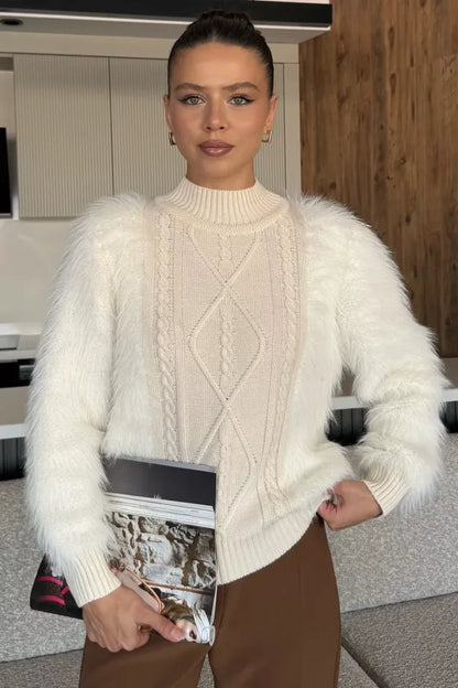 Balıkçı Yaka Sakallı Triko Kazak