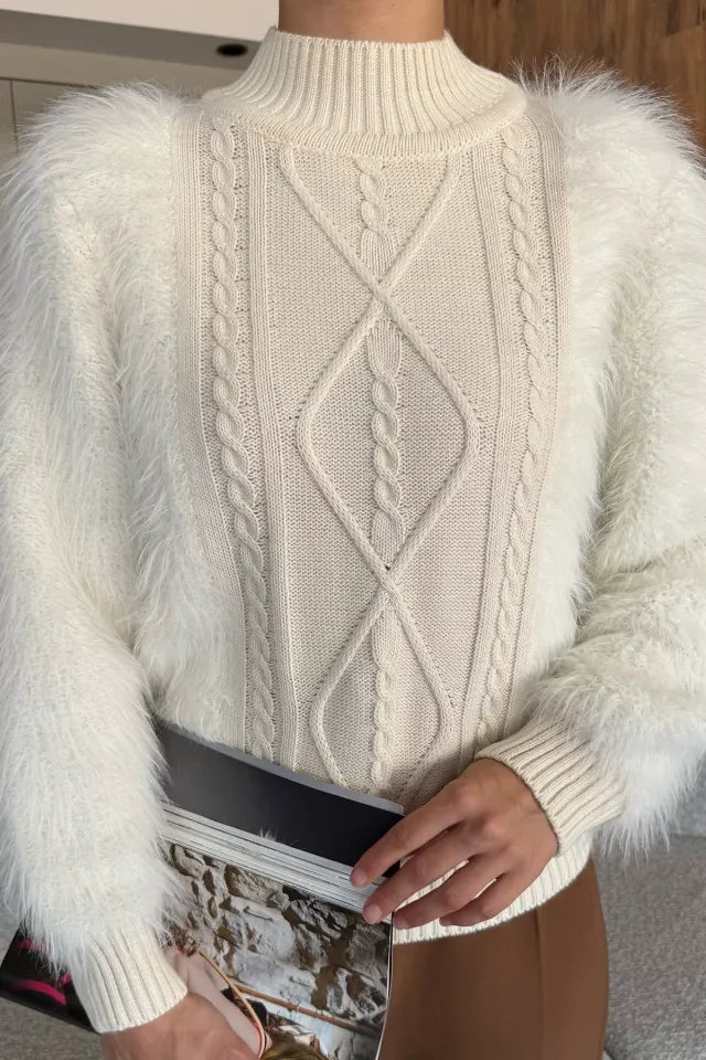 Balıkçı Yaka Sakallı Triko Kazak