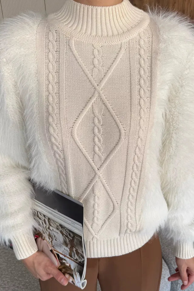 Balıkçı Yaka Sakallı Triko Kazak