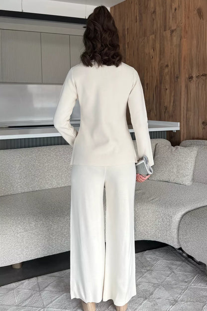 Kadın Taşlı Triko Hırka Pantolon İkili Takım