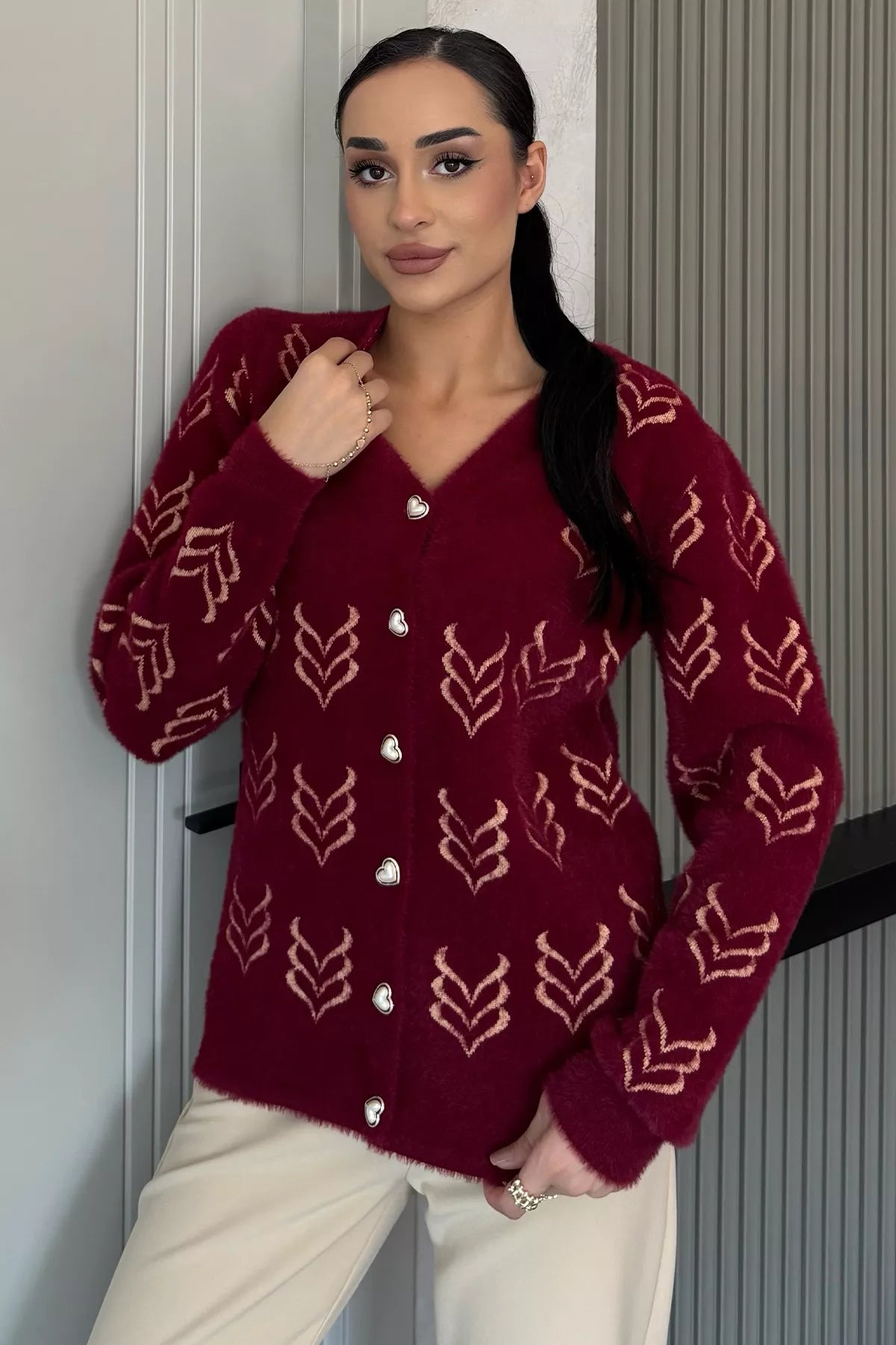 Kadın Yumoş İplik Sakallı Triko Ceket