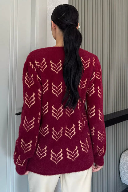 Kadın Yumoş İplik Sakallı Triko Ceket