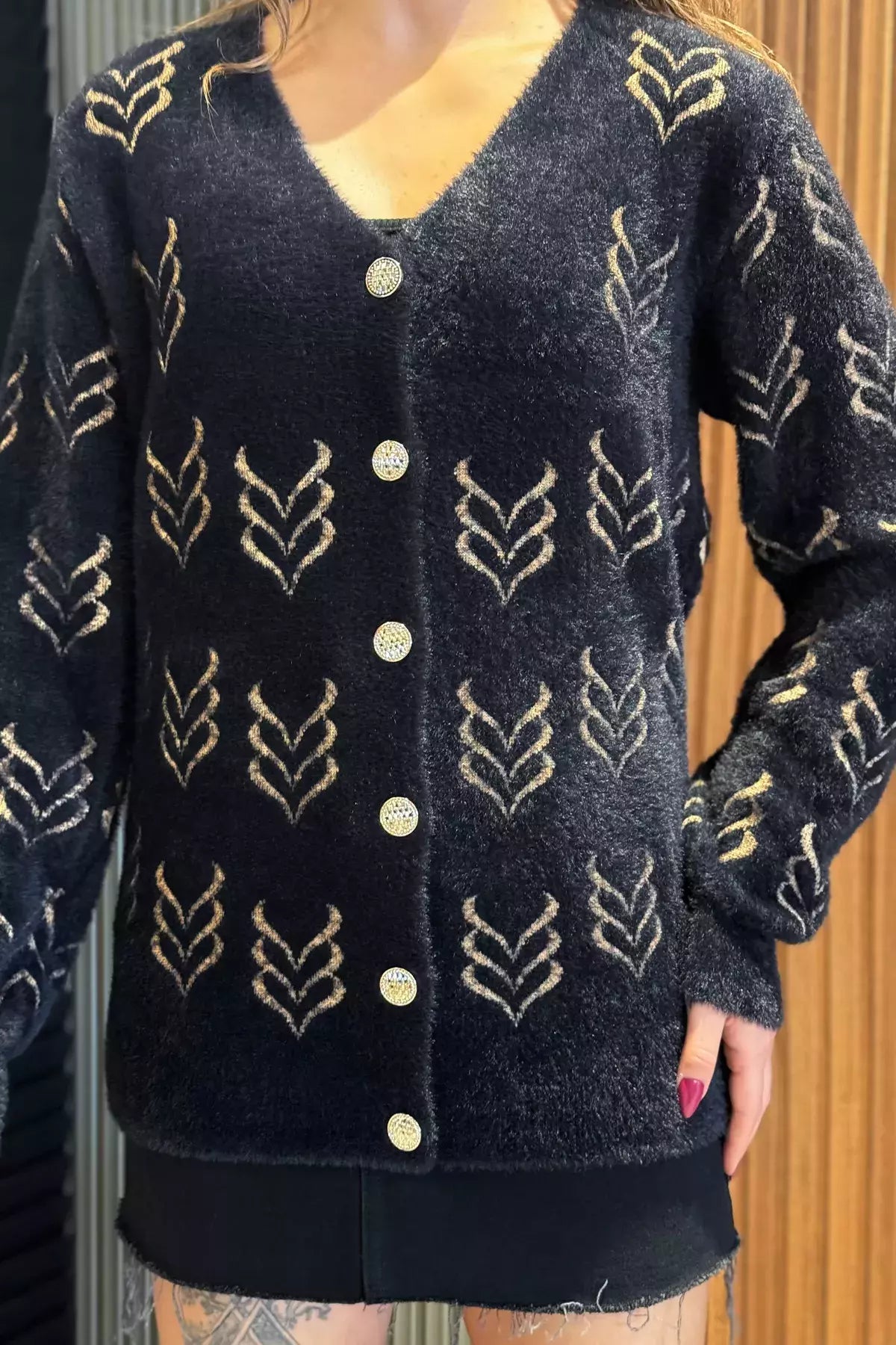 Kadın Yumoş İplik Sakallı Triko Ceket