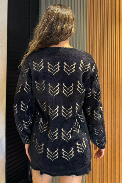 Kadın Yumoş İplik Sakallı Triko Ceket