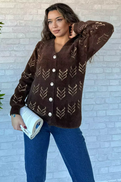 Kadın Yumoş İplik Sakallı Triko Ceket