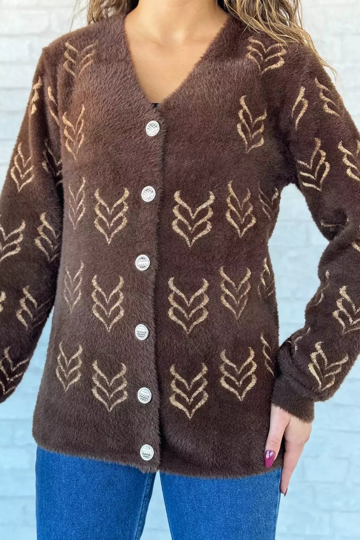 Kadın Yumoş İplik Sakallı Triko Ceket