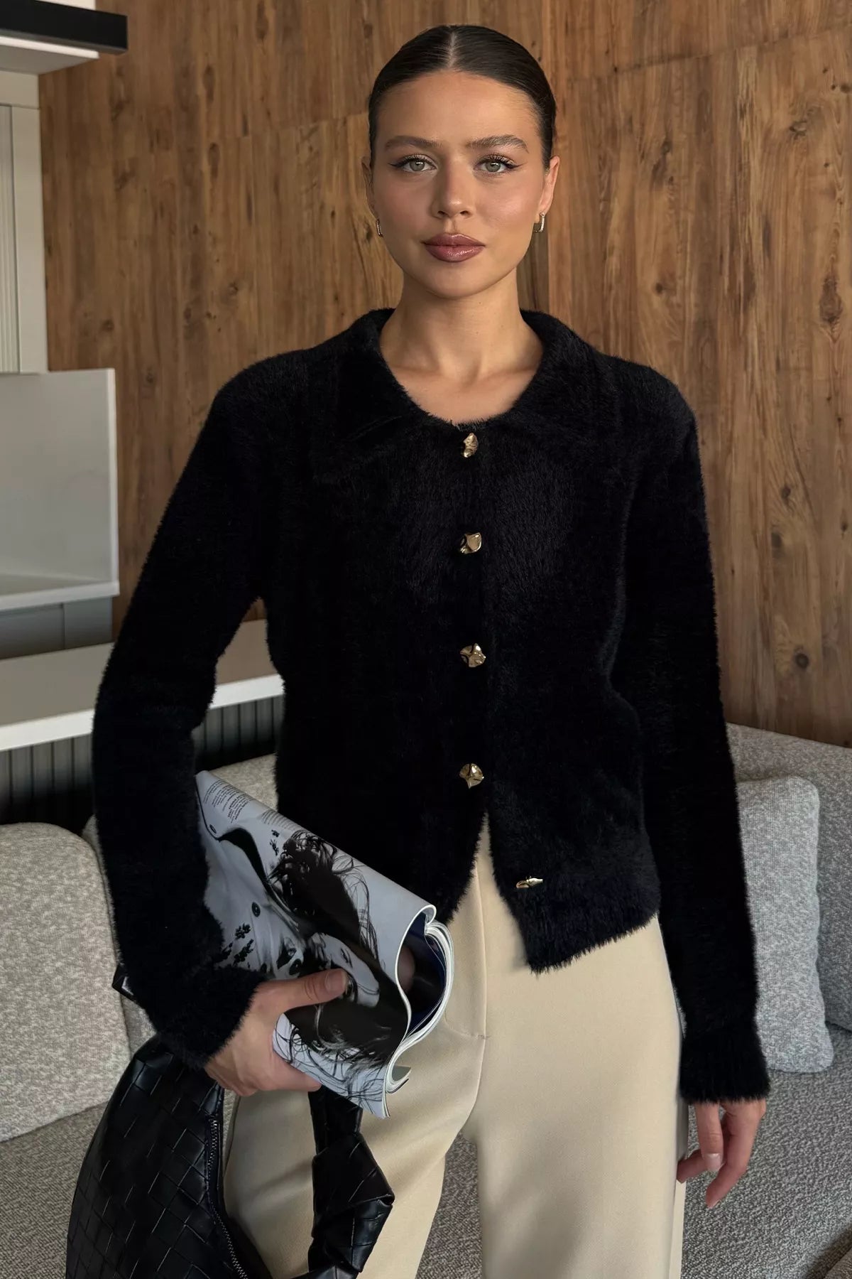 Kadın Yumoş İplik Triko Ceket