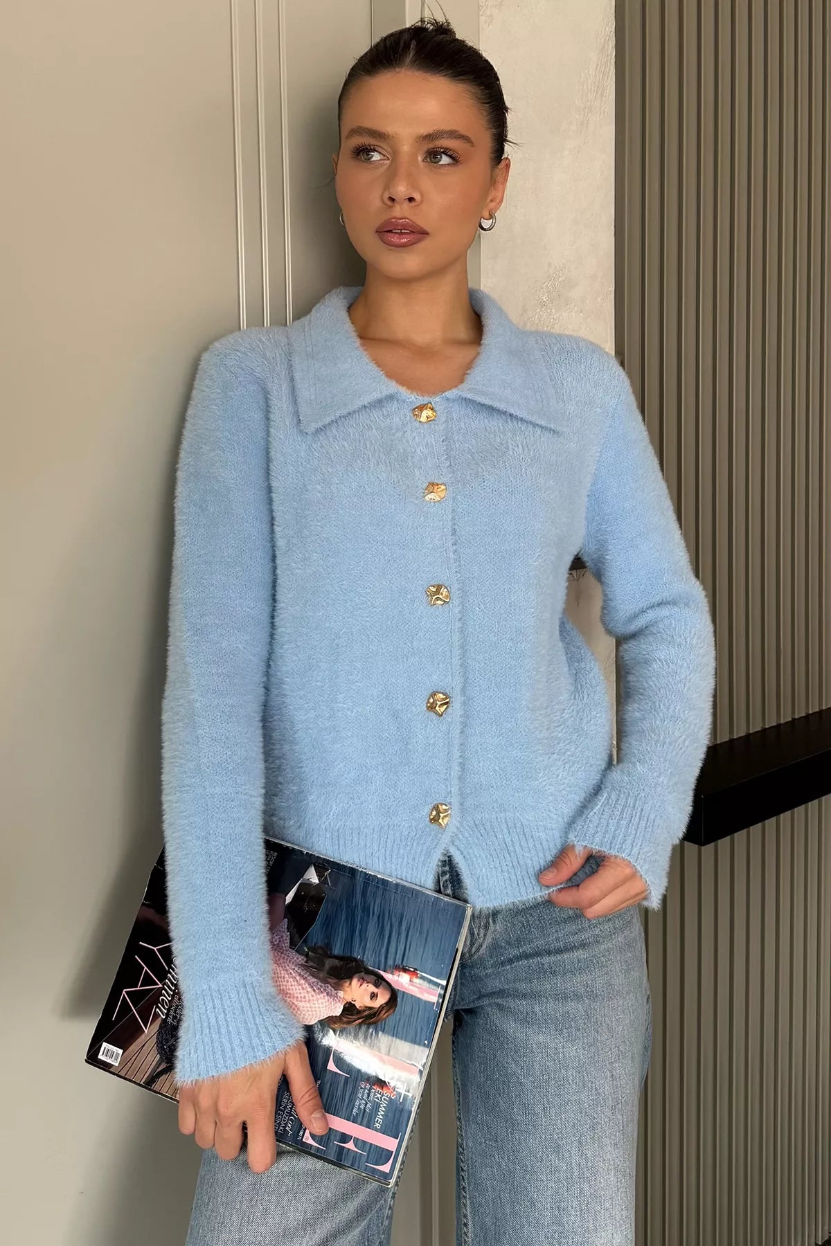 Kadın Yumoş İplik Triko Ceket