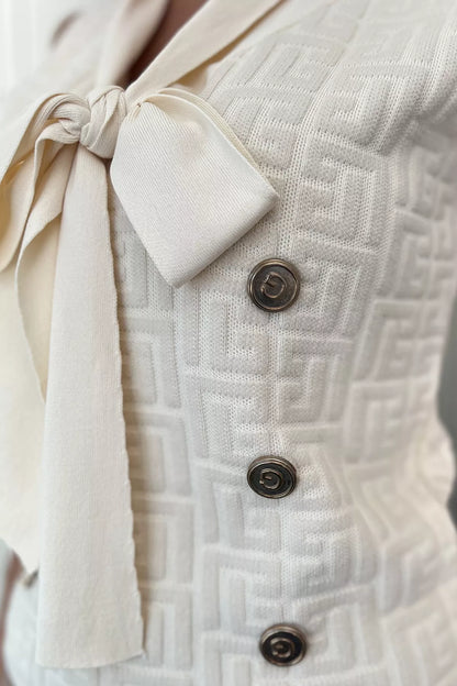 Ön Bağlamalı Triko Yelek Bordo