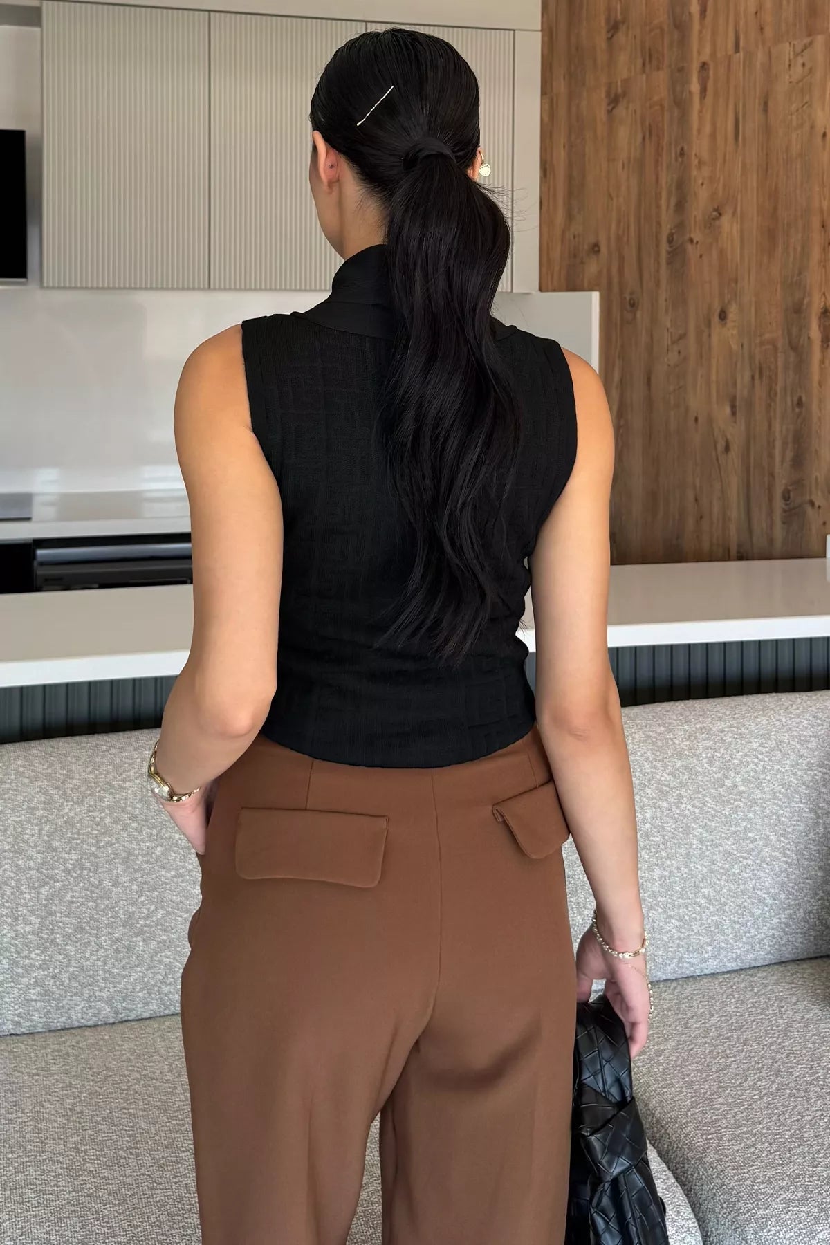 Ön Bağlamalı Triko Yelek Bordo