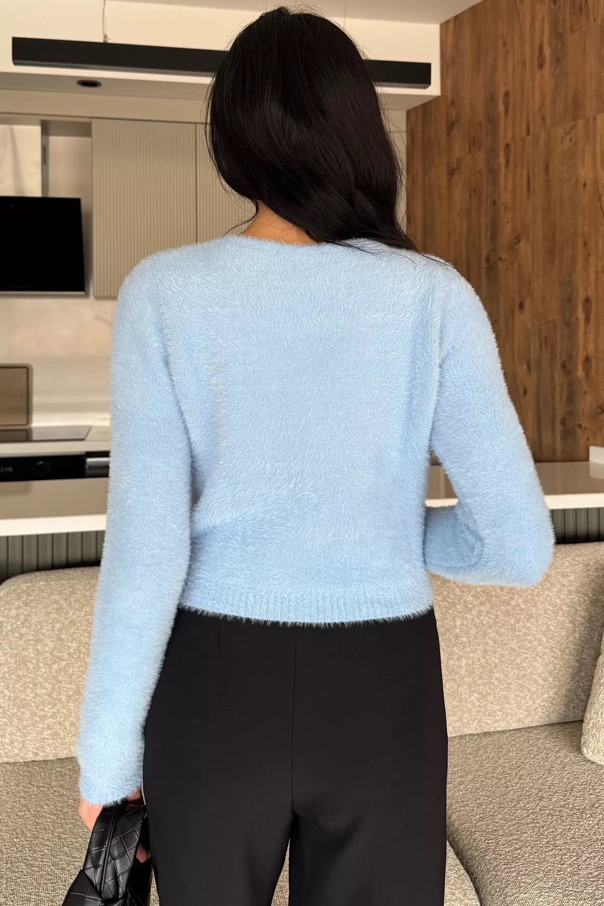 Ön Fiyonklu Sakallı Triko Ceket