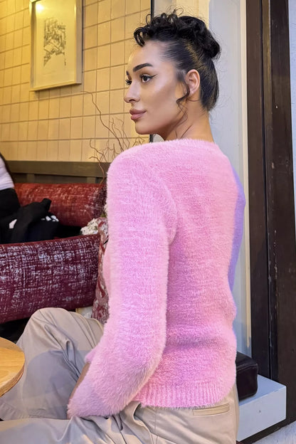 Ön Fiyonklu Sakallı Triko Ceket