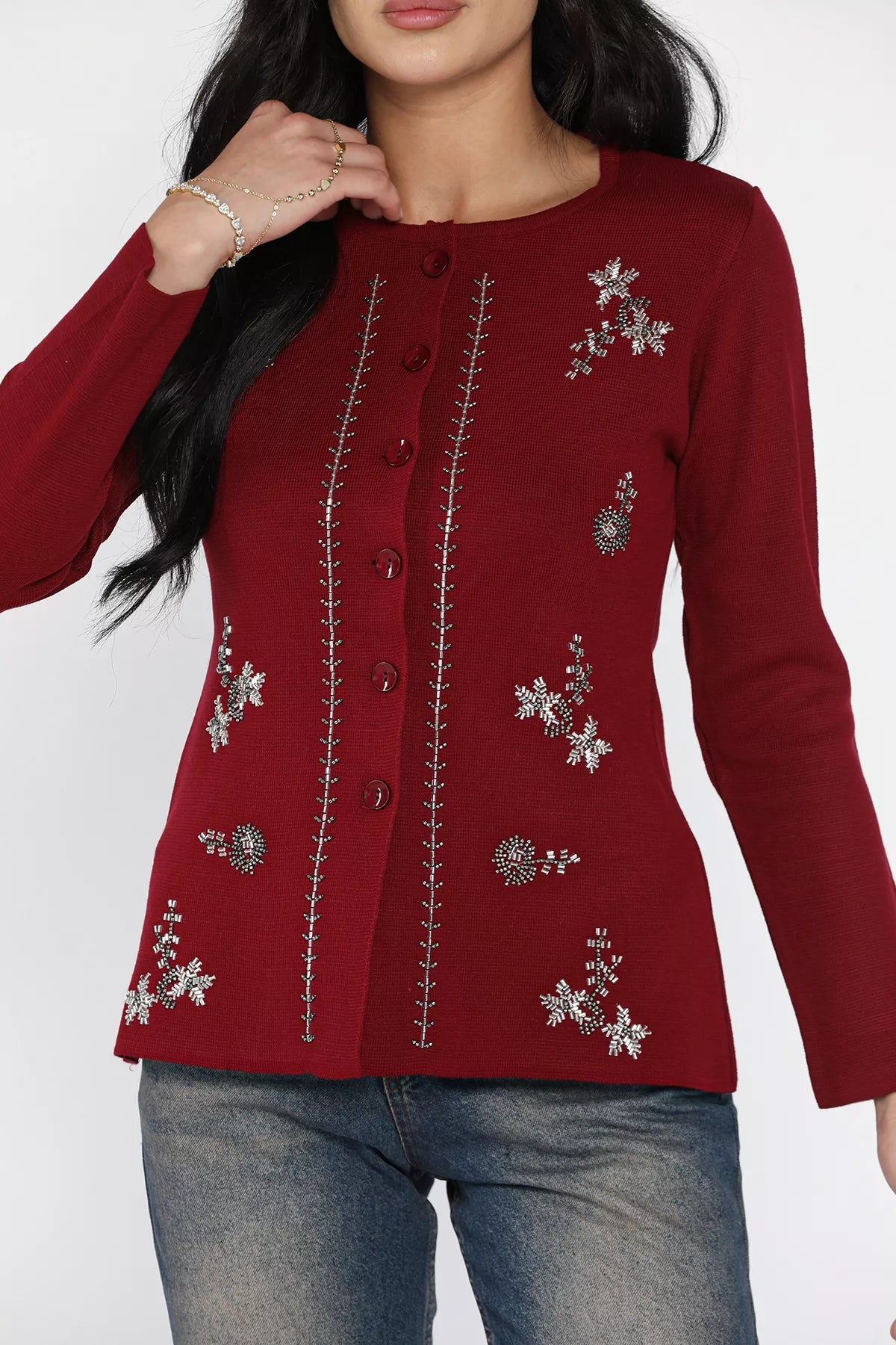 Taşlı Triko Hırka