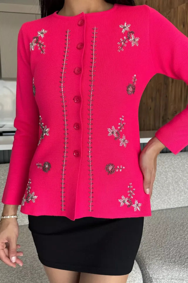 Taşlı Triko Hırka