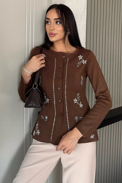 Taşlı Triko Hırka