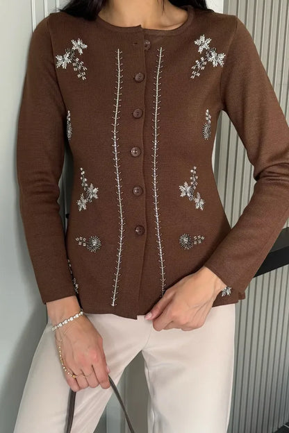 Taşlı Triko Hırka