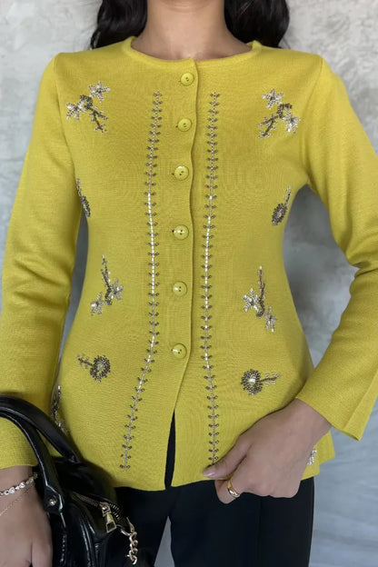 Taşlı Triko Hırka