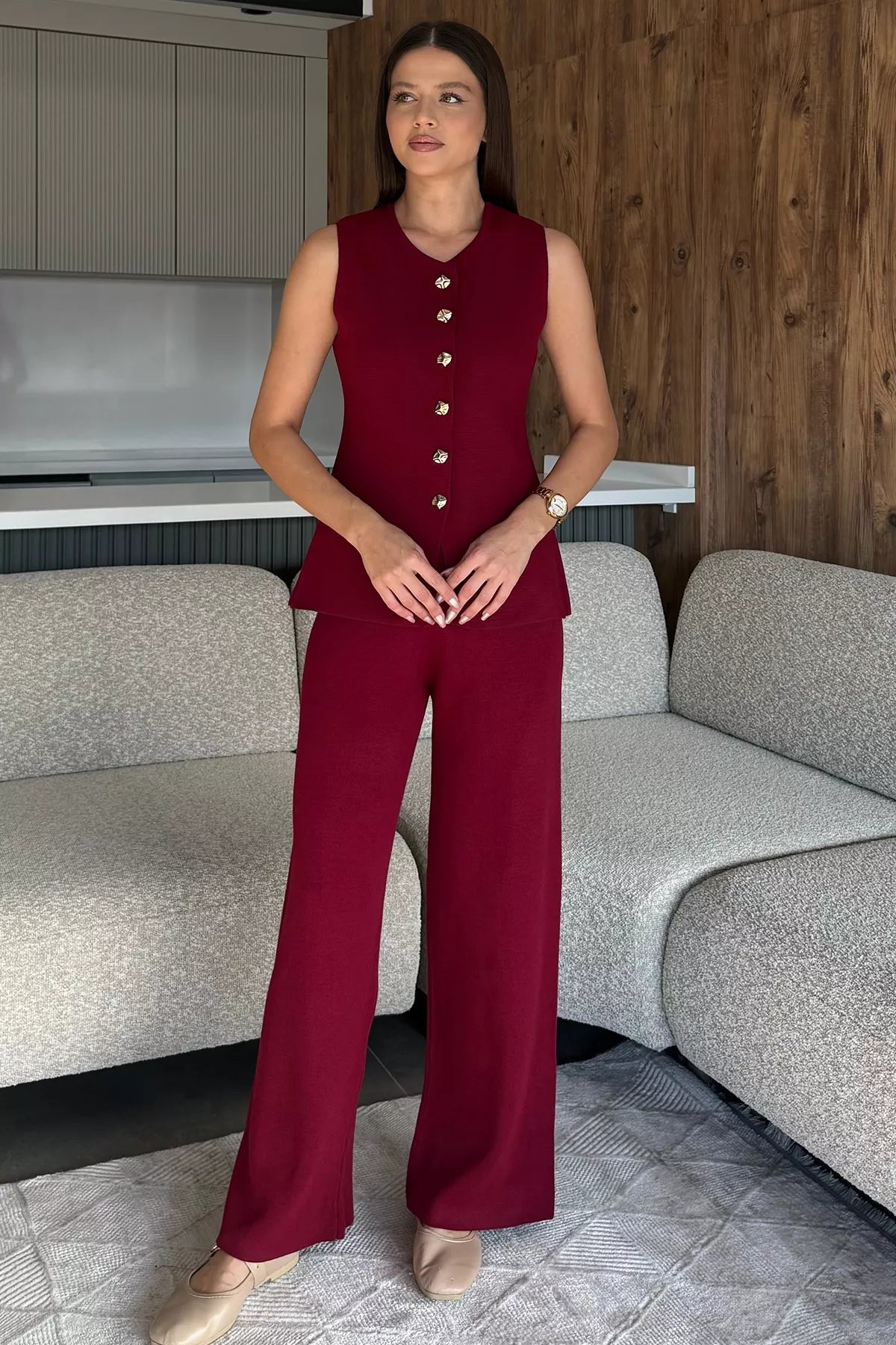 Yelek Pantolon Triko İkili Takım