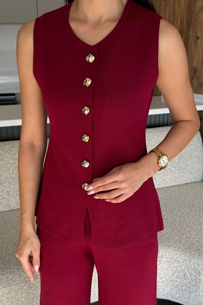 Yelek Pantolon Triko İkili Takım