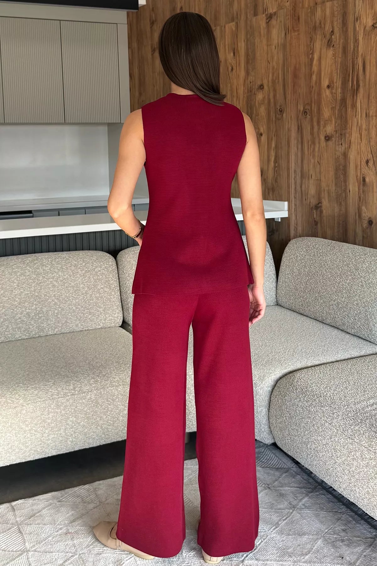 Yelek Pantolon Triko İkili Takım