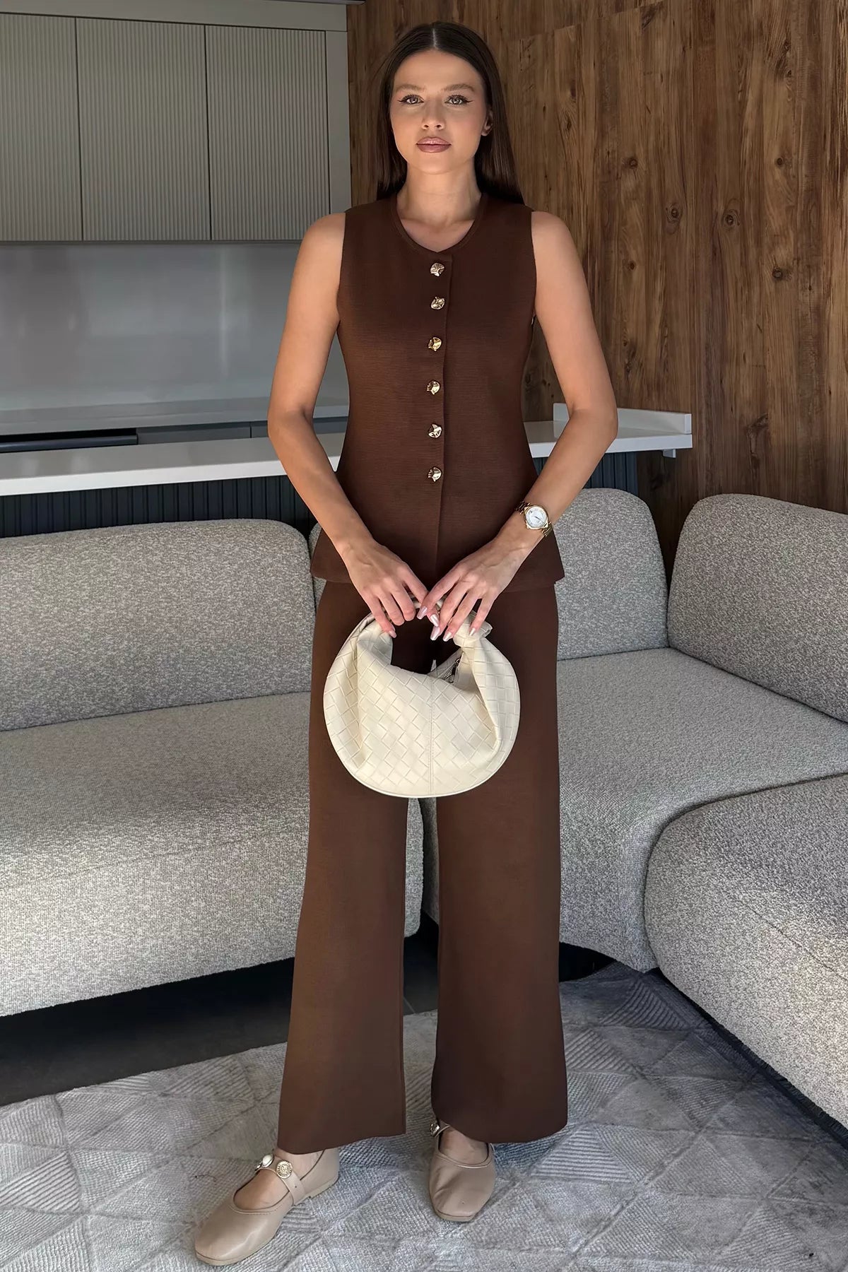 Yelek Pantolon Triko İkili Takım